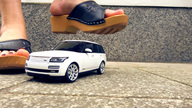 collage high_heels low_angle vehicles raised_foot toe_nail_polish imminent_foot_crush