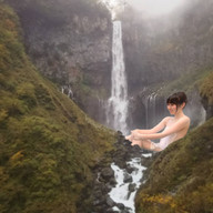 giantess collage waterfall asian outdoors nature airraid kyojingirls