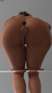 butt butt_crush shrunken_man underneath pinned point_of_view digital_render amgipi