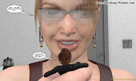 handheld glasses smiling shrunken_woman looking_down ilayhu earrings digital_render