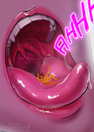 drawing white_hair vore color tongue mouth dbz dragon_ball shrunken_man pink_skin 1zumy android_21