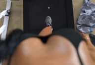 cleavage bra animation walking running shrunken_man looking_down treadmill mike973 digital_render giantess_pov