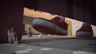 shrunken_woman shrunken_man hiding sneakers looking_up indoors ripped_clothing imminent_crush sorenzer0 digital_render