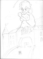 breasts drawing growth giantess mega princess_peach anime castle outgrowing_building grim