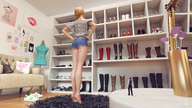 blonde barefoot shoes boots shrunken_man sneakers indoors sorenzer0 digital_render
