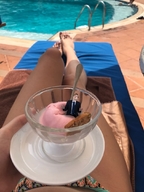 collage barefoot ice_cream legs pool shrunken_man in_food