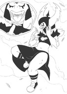 drawing giantess vore giga alien space monochrome teeth skirt gloves galaxy fangs open_mouth sneakers freckles disney helmet cosmic_giantess bare_midriff lord_dominator wander_over_yonder emmacat64