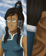 drawing color unaware shrunken_people close_up ear avatar korra legend_of_korra giantwaifus hair