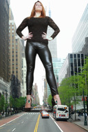 giantess collage city high_heels brunette vehicles looking_at_viewer giulio_10