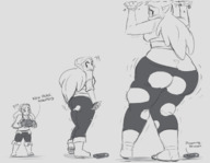 drawing growth giantess monochrome butt sequence sketch thighs ripped_clothing the_legend_of_zelda breath_of_the_wild sihagen princess_zelda_(the_legend_of_zelda)