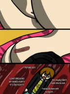 drawing giantess insertion comic black_hair long_hair story shrunken_man dialogue panels honmetgts