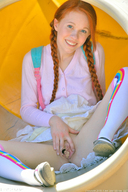 collage insertion long_hair smiling red_hair shrunken_woman braid legs_spread pussy_spread lollipop420b