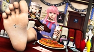barefoot pink_hair shrunken_man taped_to_foot digital_render simsda