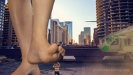 giantess crush collage feet city barefoot outdoors foot_raised loryelle
