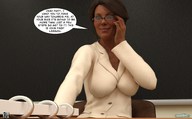 long_hair clothed shoes brunette story sitting shrunken_man desk classroom dialogue digital_render aaabbbzzz
