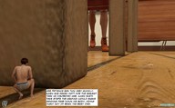 long_hair barefoot skirt shoes brunette underwear story shrunken_man close_up pants hiding classroom digital_render narration aaabbbzzz