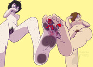 drawing nipples nude pussy black_hair color penis barefoot pubic_hair brunette short_hair foot_worship giantesses point_of_view raichupuppy