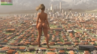 giantess nude city blonde long_hair butt destruction barefoot buildings helicopter ponytail foot_print standing digital_render amgipi
