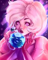 drawing giantess earth color planet moon pink_hair short_hair painting cosmic_giantess steven_universe pink_diamond cartoon_network