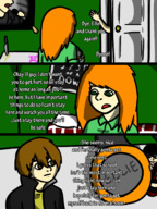 drawing comic color red_hair shrunken_woman shrunken_man freckles bedroom looking_at_tiny honmetgts