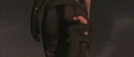 city mega destruction clothed barefoot cleavage brunette gloves navel animation looking_down onlookers point_of_view ripped_clothing digital_render analternateusername