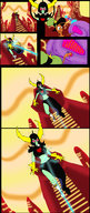 breasts drawing growth giantess white_hair alien comic color skirt gloves growth_ray sneakers freckles disney helmet green_skin bare_midriff lord_dominator wander_over_yonder iceoff2