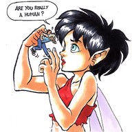 drawing black_hair color fairy short_hair dangle no_background pinched pointed_ears hanging_from ferngully crysta ednem