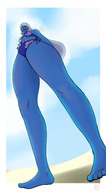 bikini drawing giantess white_hair color barefoot blue_skin outdoors steven_universe blue_diamond tdart cartoon_network