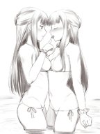 bikini drawing giantess vore blushing mega monochrome gloves giantesses vehicle_vore ships on_tongue rakia