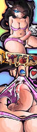 drawing panties blushing comic black_hair color futanari cum penis blue_eyes cleavage bra orgasm underwear bondage shrunken_man teasing cat_girl june smothering panty_entrapment mspaintgts giantess_pov triston