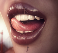 nude vore tongue mouth teeth domination lips shrunken_people falling dangle digital_render flagg3d mass_vore