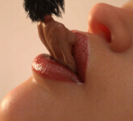 breasts nipples vore mouth brunette lips animation shrunken_woman close_up sucking digital_render flagg3d