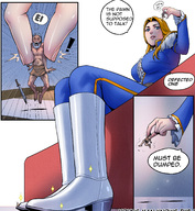 drawing feet blonde comic color long_hair sword handheld domination story boots shrunken_men uniform worship between_fingers giorunog dialogue aristocrat margaret