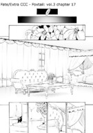 drawing comic monochrome story shrunken_man dialogue panels fate/extra_ccc_fox_tail