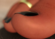 micro toes barefoot sandals unaware toe_ring nail_polish jetslasher on_toe black_nails digital_render
