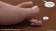 nude feet barefoot bondage shrunken_woman pinned ilayhu digital_render