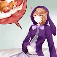 drawing giantess vore red_hair tie shrunken_woman grey_eyes saintxtail