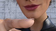 brunette smiling short_hair shrunken_man on_finger digital_render mazewithhaze