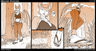 drawing furry wings anthro comic monochrome foot_crush phone flip_flops panels evil-sprite jenny_(evil-sprite)