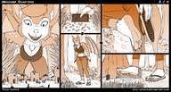 drawing furry wings anthro comic monochrome crawling foot_crush phone looking_down flip_flops panels evil-sprite jenny_(evil-sprite)