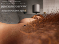 nude sleeping large_breasts long_hair pubic_hair brunette story unaware body_exploration digital_render openhighhat hair_forest the_signal