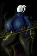 drawing giantess giga space huge_breasts unknown_artist mask big_butt thick_thighs haydee