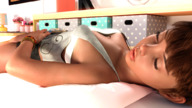 sleeping cleavage brunette lying_down shorts walking unaware shrunken_man manicure top digital_render uschi3