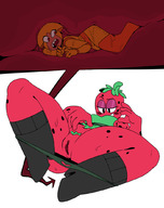 drawing insertion panties robot lying_down strawberry shannon internal_view thick_thighs no_background cutaway drupe ok_k.o.!_lets_be_heroes emmacat64 cartoon_network