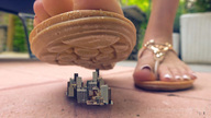 collage micro city toes sandals unaware raised_foot impending_doom loryelle
