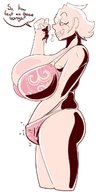 drawing giantess white_hair masturbation color huge_breasts underwear thaddeusmcboosh