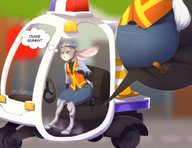 drawing color butt bunny butt_crush fox sitting unaware shrunken_man disney thought_bubble cutaway judy_hopps zootopia nick_wilde police_officer