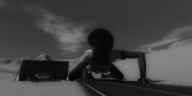 giantess clothed cleavage desert crawling looking_down night police_car digital_render billboard