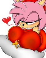 breasts giantess furry amy_rose sonic_the_hedgehog shrunken_man smothering