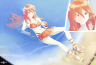 giantess swimsuit red_eyes red_hair fire_emblem gamefreakdx cordelia tiamo
